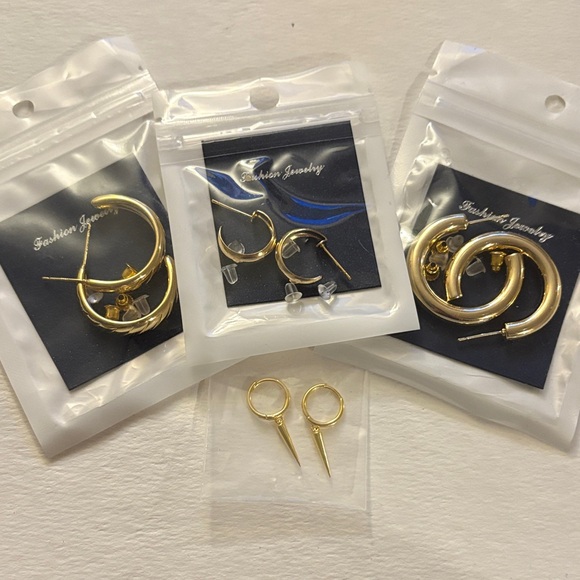 Jewelry - Fashion Jewelry Gold Hoop Earrings Set of 4